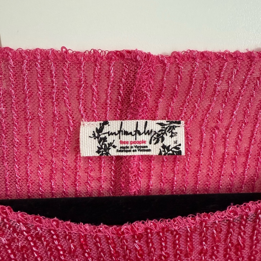 FREE PEOPLE Gold Rush Long Sleeve / Hot Pink Combo Party Club Cocktail Blacktie - Picture 8 of 13